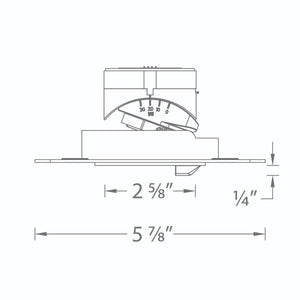 WAC R2ASWL-A835-HZWT 2" Square Wall Wash Lensed Trimless Housing, Wet Location, Asymmetrical Beam Spread, 85 CRI, 3500K, Haze/ White