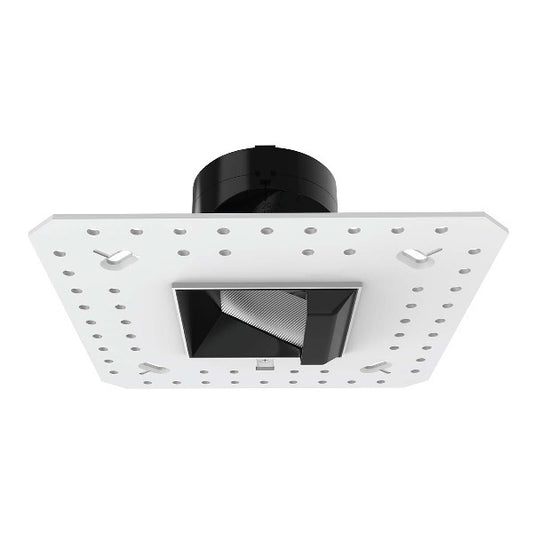 WAC R2ASWL-A927-BKWT 2" Square Wall Wash Lensed Trimless Housing, Wet Location, Asymmetrical Beam Spread, 90 CRI, 2700K, Black/ White