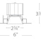 WAC R3ASDL-F830-BK 3.5" Square Downlight, Wet Location, 45 Degree Beam Spread, 85 CRI, 3000K, Black