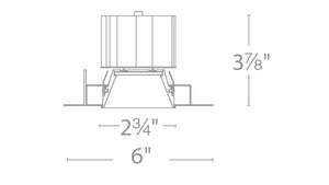 WAC R3ASDL-N930-WT 3.5" Square Downlight, Wet Location, 25 Degree Beam Spread, 90 CRI, 3000K, White