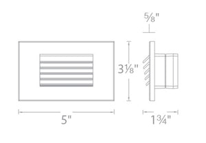 WAC Lighting WL-LED120-AM-BK 3.5W Horizontal Rectangle LED Step Light, 120V, Amber Light, Black on Aluminium