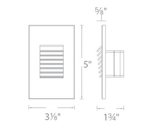 WAC Lighting WL-LED220-AM-BK 3.5W Vertical Rectangle LED Step Light, 120V, Amber Light, Black on Aluminium