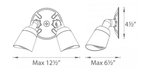 WAC Lighting WP-LED430-50-ABK 30W Outdoor Endurance LED Double Wallpack Spot Light, 3000K Color Temperature, 1030x2 Lumens, Architectural Black