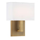 WAC Lighting WS-13107-AB 7" 5.5W LED Manhattan Wall Sconce, 2700K Color Temperature, 90 CRI, 280 Lumens, Aged Brass