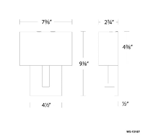 WAC Lighting WS-13107-BK 7" 5.5W LED Manhattan Wall Sconce, 2700K Color Temperature, 90 CRI, 280 Lumens, Black