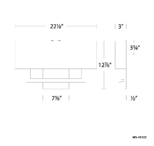 WAC Lighting WS-13122-BN 22" 16W LED Manhattan Wall Sconce, 2700K Color Temperature, 90 CRI, 840 Lumens, Brushed Nickel