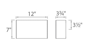 WAC Lighting WS-25612-BK 29W Blok Horizontal 12" LED Wall Sconce, 3000K Color Temperature, 90 CRI, 1162 Lumens, CA Title 24 Compliant, Black