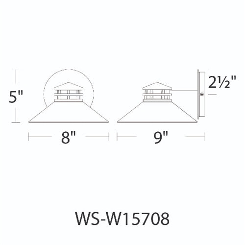 WAC Lighting WS-W15708-BZ 12W Sodor 7" LED Outdoor Wall Sconce, 3000K Color Temperature, 90 CRI, 315 Lumens, CA Title 24 Compliant