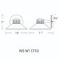 WAC Lighting WS-W15710-GH 15W Sodor 10" LED Outdoor Wall Sconce, 3000K Color Temperature, 90 CRI, 560 Lumens, CA Title 24 Compliant