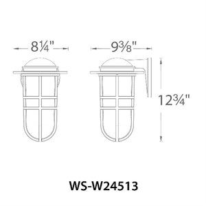 WAC Lighting WS-W24513-BK 10W 13" Steampunk Outdoor LED Wall Sconce, 3000K Color Temperature, 90 CRI, 440 Lumens, Black