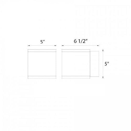 WAC Lighting WS-W2505-AL 30W Rubix Double LED Wall Mount, 3000K Color Temperature, 90 CRI, 1400 Lumens, Brushed Aluminum