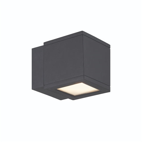WAC Lighting WS-W2505-BK 30W Rubix Double LED Wall Mount, 3000K Color Temperature, 90 CRI, 1400 Lumens, Black