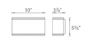 WAC Lighting WS-W2510-WT 30W Rubix Double LED Wall Mount, 3000K Color Temperature, 90 CRI, 1385 Lumens, White