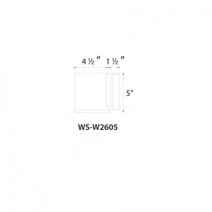WAC Lighting WS-W2605-BZ 5" Tube Single LED Light Outdoor Wall Sconce, 30W, 1750 Lumens, 3000K Color Temperature, 90 CRI, Bronze