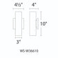 WAC Lighting WS-W36610-BK 11W 10" Caliber Outdoor LED Wall Sconce, 3000K Color Temperature, 90 CRI, 735 Lumens, Black