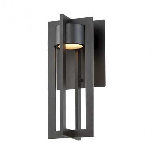 WAC Lighting WS-W48620-BK 18W 20" Chamber Outdoor LED Wall Sconce, 3000K Color Temperature, 90 CRI, 1600 Lumens, Black