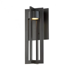 WAC Lighting WS-W48625-BK 22W 25" Chamber Outdoor LED Wall Sconce, 3000K Color Temperature, 90 CRI, 1800 Lumens, Black