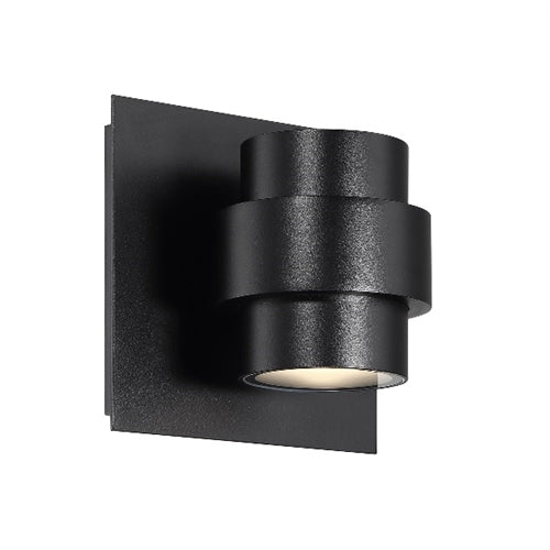WAC Lighting WS-W64908-BK 21.5W 8" Barrel LED Outdoor Wall Sconce, 3000K Color Temperature, 90 CRI, Black