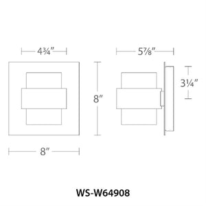 WAC Lighting WS-W64908-BK 21.5W 8" Barrel LED Outdoor Wall Sconce, 3000K Color Temperature, 90 CRI, Black