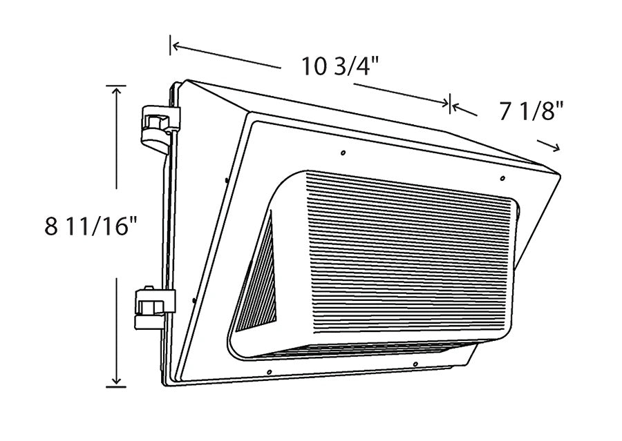 RAB WP1XFU29 29/20/15W Field-Adjustable LED Wallpack, 3000/4000/5000K, 2115-4283 Lumens, Bronze