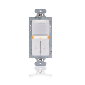 Wattstopper CS-350-N-I Dual Relay Wall Switch Vacancy Sensor with Nightlight, 600W, Ivory