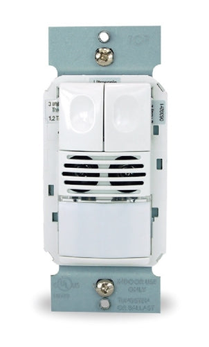 Wattstopper DSW-200-W Dual Technology Dual Relay Wall Switch Occupancy Sensor, 2 Relays 120/277V, White