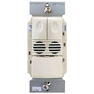 Wattstopper-DSW-302-LA Dual Technology Dual Rellay Wall Switch Occupancy Sensor, 120/277V, Light Almond