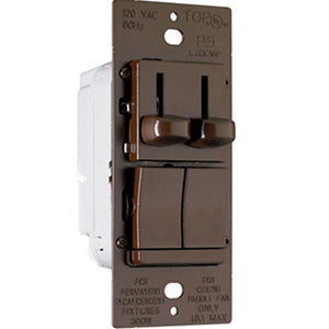Wattstopper LSCLDC163P 150W CFL/LED and 300W Incandescent Single Pole/3-Way, Preset Dimmer with 1.6A 3-Speed De-hummer Fan Control, Brown