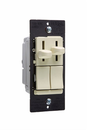 Wattstopper LSDC163PIV 300W Incandescent/ Halogen Single-Pole/3- Way, Preset Dimmer and 1.6A Fan Speed Control, Ivory