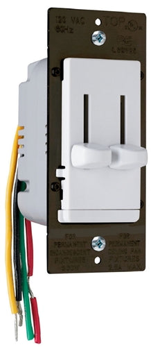 Wattstopper LSDC16WV 300W Incandescent/ Halogen Single-Pole/3- Way, Non-Preset Dimmer and 1.6A Fan Speed Control, White