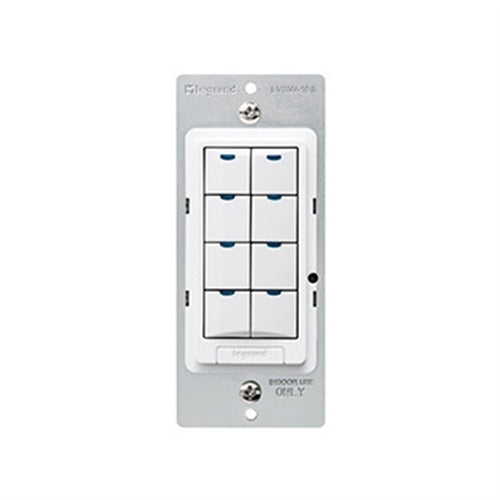 Wattstopper LVSW-108-G 8-Button Low Voltage Wall Switch, Gray