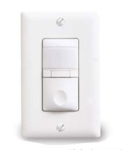 Wattstopper RD-200-W PIR Dimming Wall Switch Vacancy Sensor, 25-500W Incandescent Light, 180 Degrees up to 600 ft2 Coverage, White