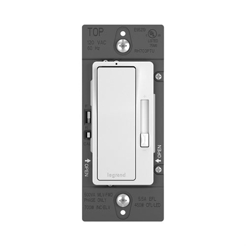 Wattstopper RH1103PW 1100W Incandescent Single Pole/3-Way, Preset Dimmer, White