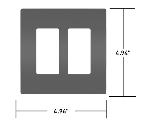 Wattstopper RWP262LACC6 Radiant 2-Gang Screwless Wallplate, Light Almond