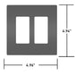Wattstopper RWP262NICC6 Radiant 2-Gang Screwless Wallplate, Nickel