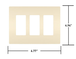 Wattstopper RWP263BK Radiant 3-Gang Screwless Wallplate, Black