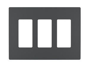 Wattstopper RWP263G Radiant 3-Gang Screwless Wallplate, Graphite