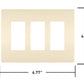 Wattstopper RWP263G Radiant 3-Gang Screwless Wallplate, Graphite