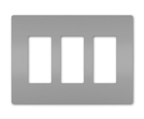 Wattstopper RWP263GRY Radiant 3-Gang Screwless Wallplate, Gray