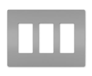 Wattstopper RWP263GRY Radiant 3-Gang Screwless Wallplate, Gray