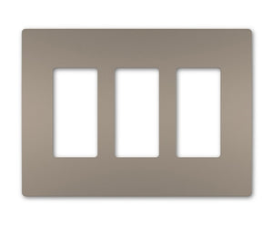 Wattstopper RWP263NI Radiant 3-Gang Screwless Wallplate, Nickel
