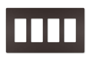 Wattstopper RWP264DBCC6 Radiant 4-Gang Screwless Wallplate, Dark Bronze