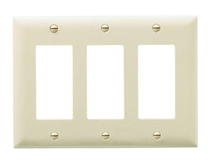 Wattstopper TP263RED Thermoplastic 3-Gang Decorator Wall Plate, Red