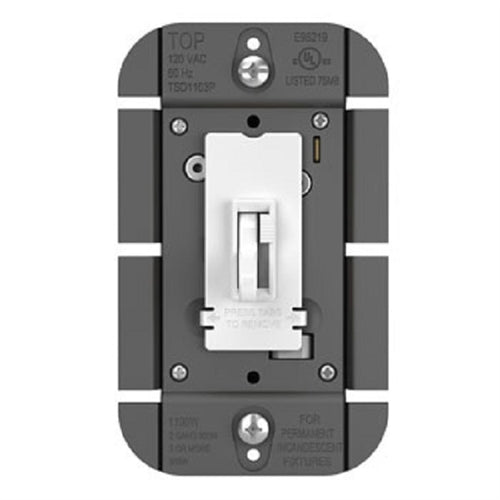 Wattstopper TSD703PW 700W Single Pole/ 3-Way Incandescent Tottle Slide Dimmer, White