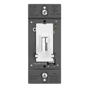 Wattstopper TSDCL303PW 700W Single Pole/ 3-Way LED/CFL/Incandescent Toggle Slide Dimmer, White