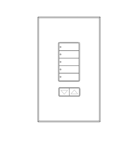 Lutron LFGR-W6BRLN-GWH Architectural Non-Insert Style seeTouch Glass 6 Button with Raise/Lower Wallplate in Green Glass with White Paint