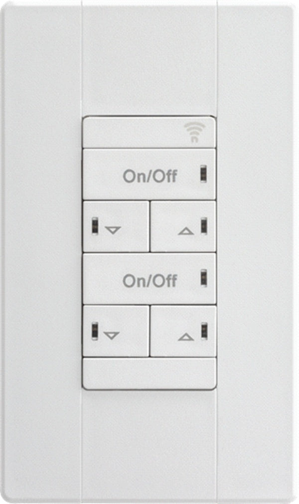 Lithonia RPODLA 2P DX MVOLT WH G2 nLight Wireless Line Powered Wall Switch, Two Pole, On/off + Raise/Lower Control, 120-277V, White, Generation 2