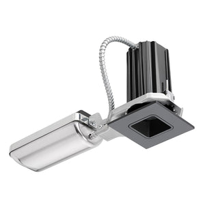 Juno Recessed Lighting 2SQ-941F1-BBL 2" LED Square Downlight Cone 4100K 90CRI, Flood Beam, 120V only, Black Reflector, Black Trim Ring