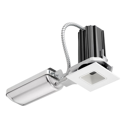 Juno Recessed Lighting 2SQ-941FU-WWH 2" LED Square Downlight Cone 4100K 90CRI, Flood Beam, 120-277V, White Reflector, White Trim Ring