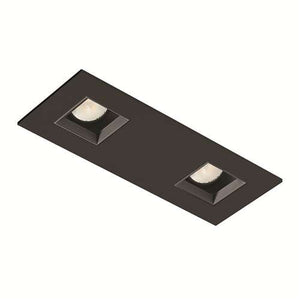 Juno Aculux 2SQ2APIN BD BLSF WET Recessed Lighting 2" 2 Heads LED Adjustable Lensed Pinhole Self Flanged Trim, Black Finish